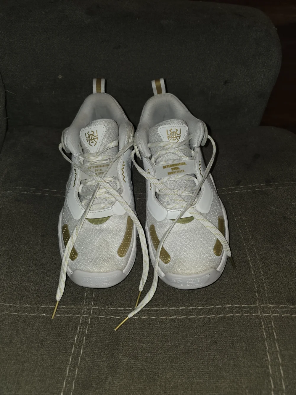Adidas Hoops White & Gold Basketball Shoe